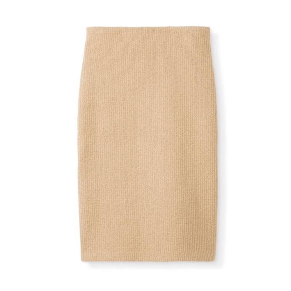 St. John Collection Knit Stretch Pencil Skirt Tan Elastic Waist